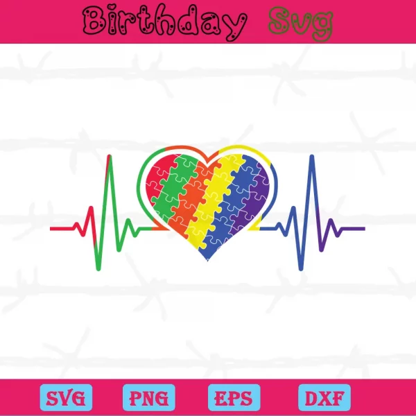 Autism Heartbeat, Svg Files For Crafting And Diy Projects