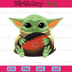 Baby Yoda Chicago Bears Png, Graphic Design