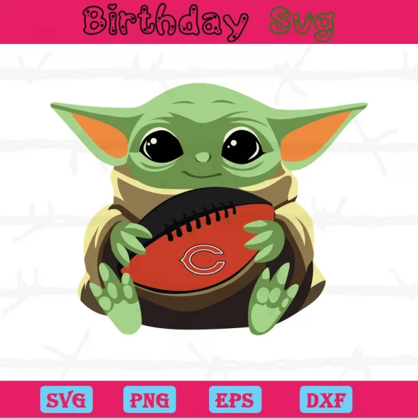 Baby Yoda Chicago Bears Png, Graphic Design