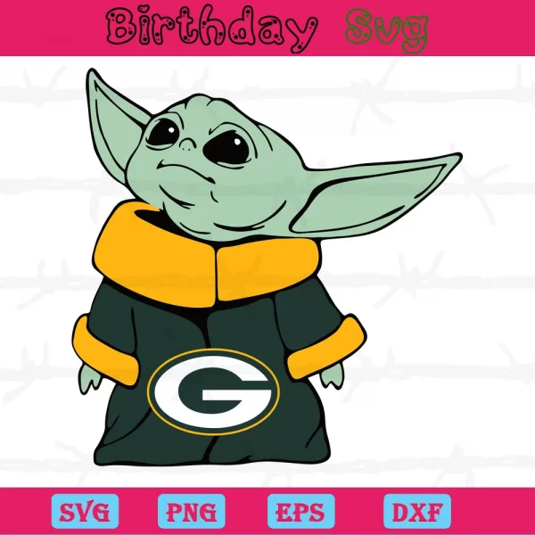 Baby Yoda Green Bay Packers Logo Png