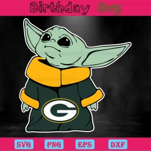 Baby Yoda Green Bay Packers Logo Png Invert