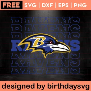 Baltimore Ravens Clipart Free, High-Quality Svg Files Invert