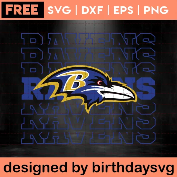 Baltimore Ravens Clipart Free, High-Quality Svg Files Invert
