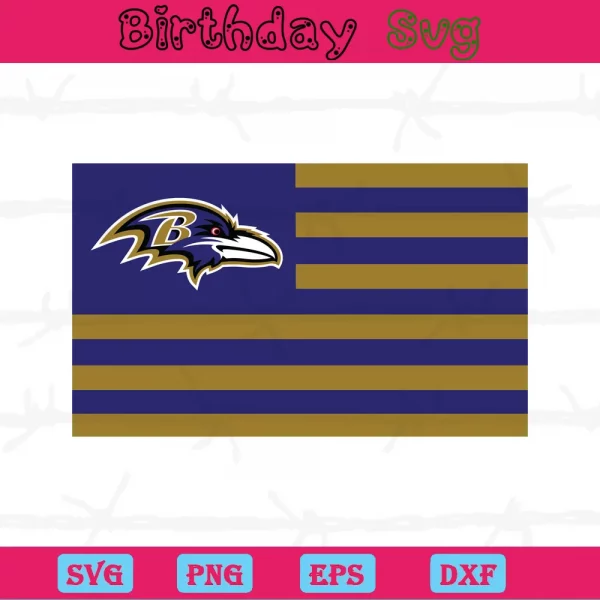 Baltimore Ravens Flag, Svg Clipart