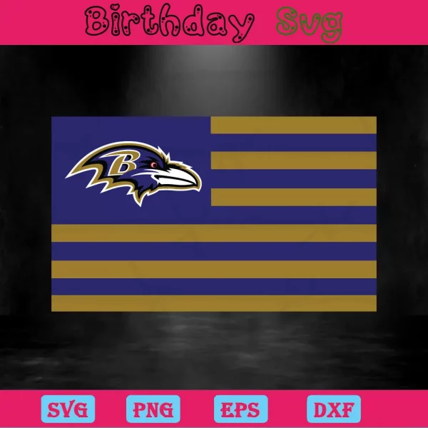 Baltimore Ravens Flag, Svg Clipart Invert