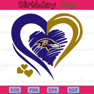 Baltimore Ravens Heart Logo, Svg File Formats