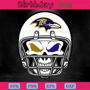Baltimore Ravens Helmet Clipart, Vector Svg Invert