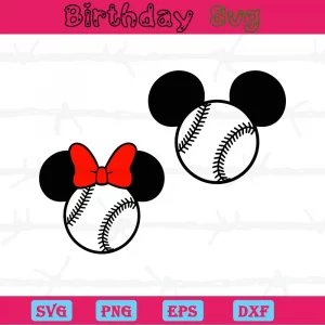 Baseball Mickey Mouse Ears Png, Transparent Background Files