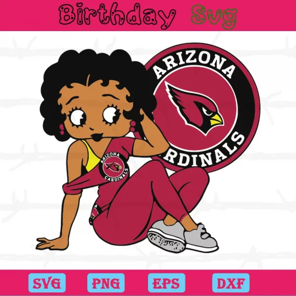 Betty Boop Arizona Cardinals Logo Png, Digital Files