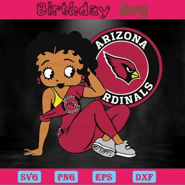 Betty Boop Arizona Cardinals Logo Png, Digital Files Invert