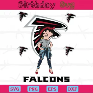 Betty Boop Atlanta Falcons Png, Transparent Background Files