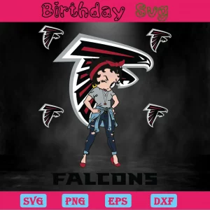 Betty Boop Atlanta Falcons Png, Transparent Background Files Invert