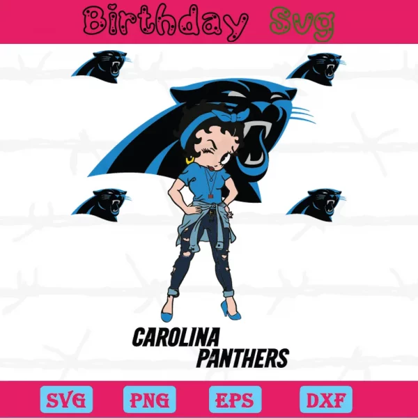 Betty Boop Carolina Panthers Logo Png