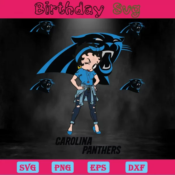 Betty Boop Carolina Panthers Logo Png Invert
