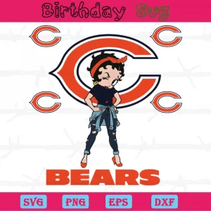 Betty Boop Chicago Bears Logo Clipart, Svg Png Dxf Eps Cricut