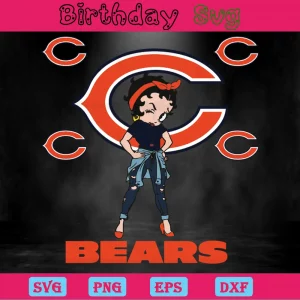 Betty Boop Chicago Bears Logo Clipart, Svg Png Dxf Eps Cricut Invert