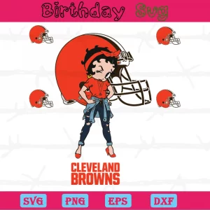 Betty Boop Clevelands Browns Helmet Clipart, Vector Files