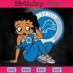 Betty Boop Detroit Lions Png Logo Invert