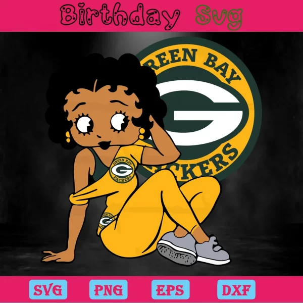 Betty Boop Green Bay Packers Png Logo Invert