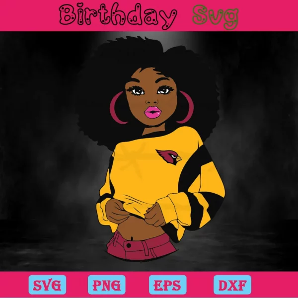 Black Girl Arizona Cardinals, Svg Png Dxf Eps Designs Download Invert