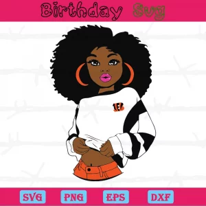 Black Girl Cincinnati Bengals, Svg Png Dxf Eps