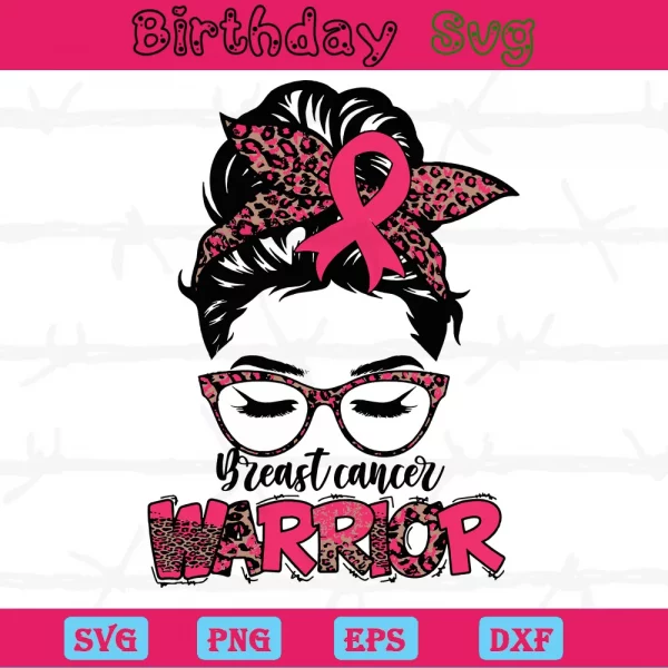 Breast Cancer Warrior Clipart, Svg Cut Files
