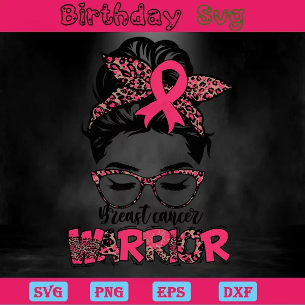 Breast Cancer Warrior Clipart, Svg Cut Files Invert