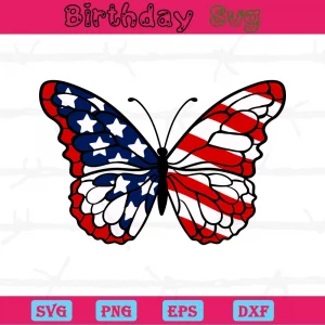 Butterfly American Flag 4Th Of July Svg Designs