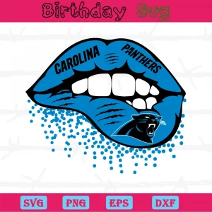 Carolina Panthers Inspired Lips, High-Quality Svg Files