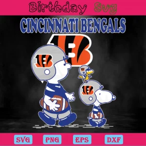Charlie Brown And Snoopy Cincinnati Bengals Clipart, Svg Files