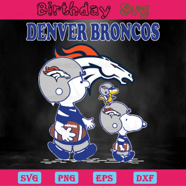 Charlie Brown And Snoopy Denver Broncos Png Logo