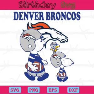 Charlie Brown And Snoopy Denver Broncos Png Logo Invert