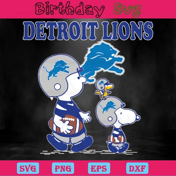 Charlie Brown And Snoopy Detroit Lions Png