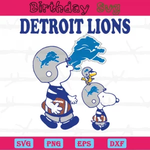 Charlie Brown And Snoopy Detroit Lions Png Invert
