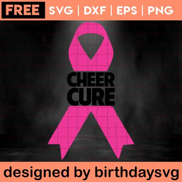 Cheer Cure Breast Cancer Svg Free Invert