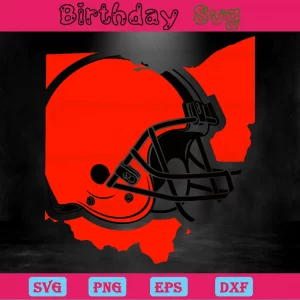 Cleveland Browns Helmet, Svg Files For Crafting And Diy Projects Invert