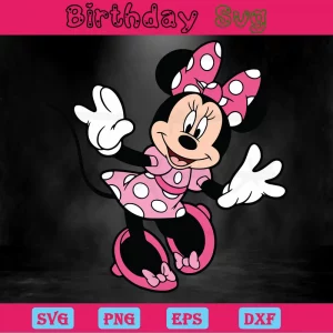 Clipart Pink Minnie Mouse, Svg File Formats Invert
