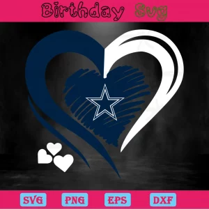 Dallas Cowboys Heart, Svg Files For Crafting And Diy Projects Invert