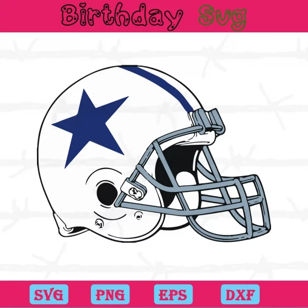 Dallas Cowboys Helmet Png, Digital Files Invert
