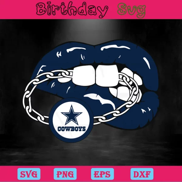 Dallas Cowboys Lips, Svg Png Dxf Eps Cricut Silhouette Invert