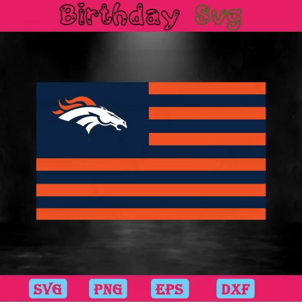 Denver Broncos Flag, Svg Files For Crafting And Diy Projects Invert