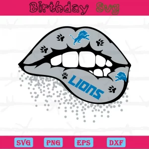 Detroit Lions Sexy Lips, High-Quality Svg Files