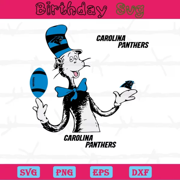 Dr Seuss Carolina Panthers Png, Downloadable Files