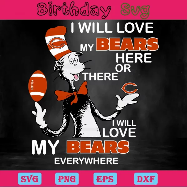 Dr Seuss Chicago Bears Logo Png, Design Files