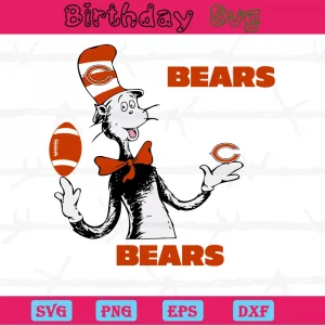 Dr Seuss Chicago Bears Logo Png, Design Files Invert