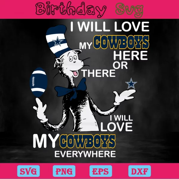 Dr Seuss Dallas Cowboys Logo, Svg File Formats Invert