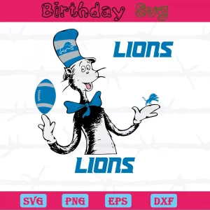 Dr Seuss Detroit Lions Png, Transparent Background Files Invert