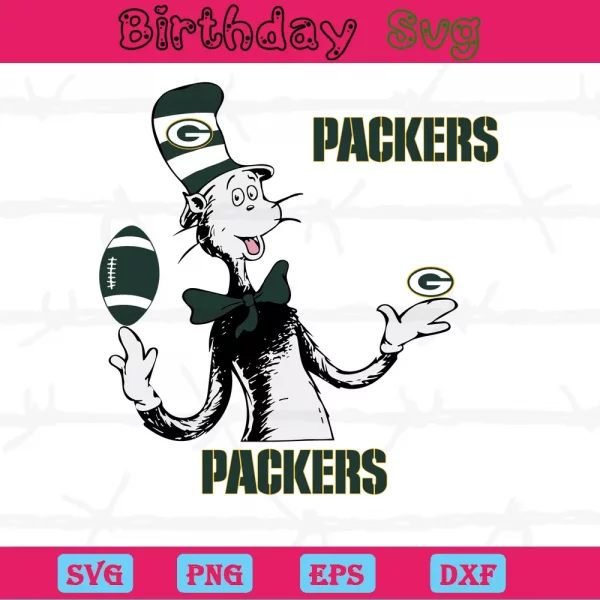 Dr Seuss Green Bay Packers Svg Logo