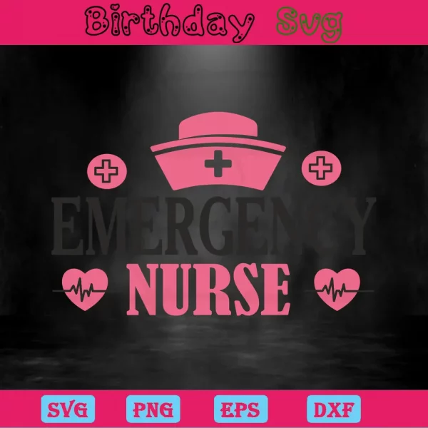 Emmergency Nurse Hat, Svg Png Dxf Eps Designs Download Invert