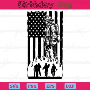 Firefighter American Flag, Svg Files For Crafting And Diy Projects
